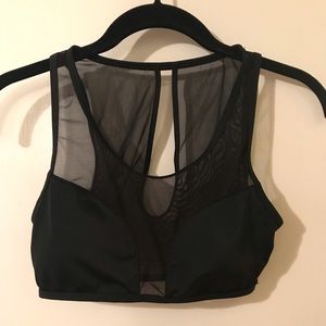 Black Mesh Bathing Suit Top